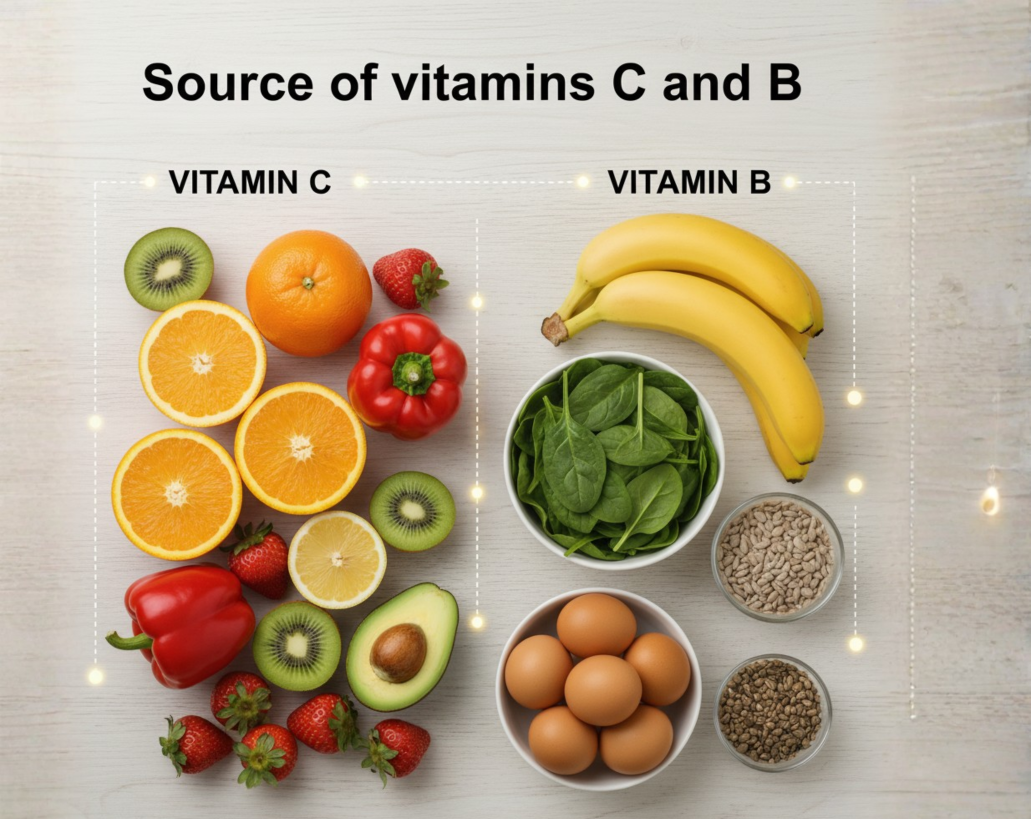 Source of vitamins C and B